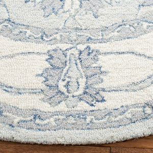 Micro-Loop 536 Contemporary Hand Tufted 100% Wool Pile Rug Light Blue / Ivory