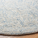 Micro-Loop 538 Contemporary Hand Tufted 100% Wool Pile Rug Blue / Ivory