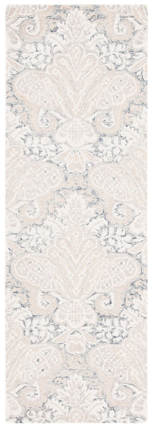 Micro-Loop 539 Contemporary Hand Tufted 100% Wool Pile Rug Charcoal / Ivory