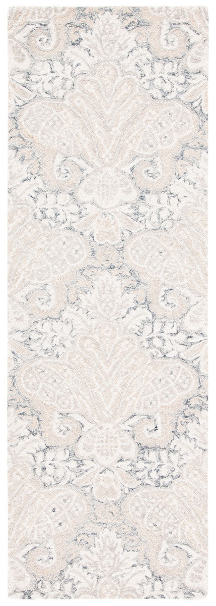 Micro-Loop 539 Contemporary Hand Tufted 100% Wool Pile Rug Charcoal / Ivory