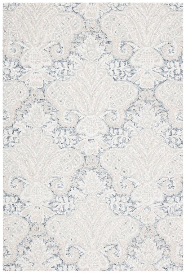 Micro-Loop 539 Contemporary Hand Tufted 100% Wool Pile Rug Charcoal / Ivory