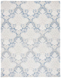 Micro-Loop 539 Contemporary Hand Tufted 100% Wool Pile Rug Blue / Ivory