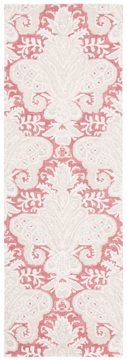 Micro-Loop 539 Contemporary Hand Tufted 100% Wool Pile Rug Pink / Beige