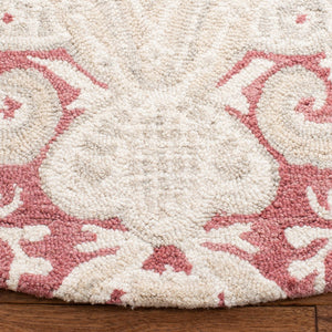 Micro-Loop 539 Contemporary Hand Tufted 100% Wool Pile Rug Pink / Beige