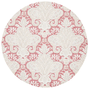 Micro-Loop 539 Contemporary Hand Tufted 100% Wool Pile Rug Pink / Beige