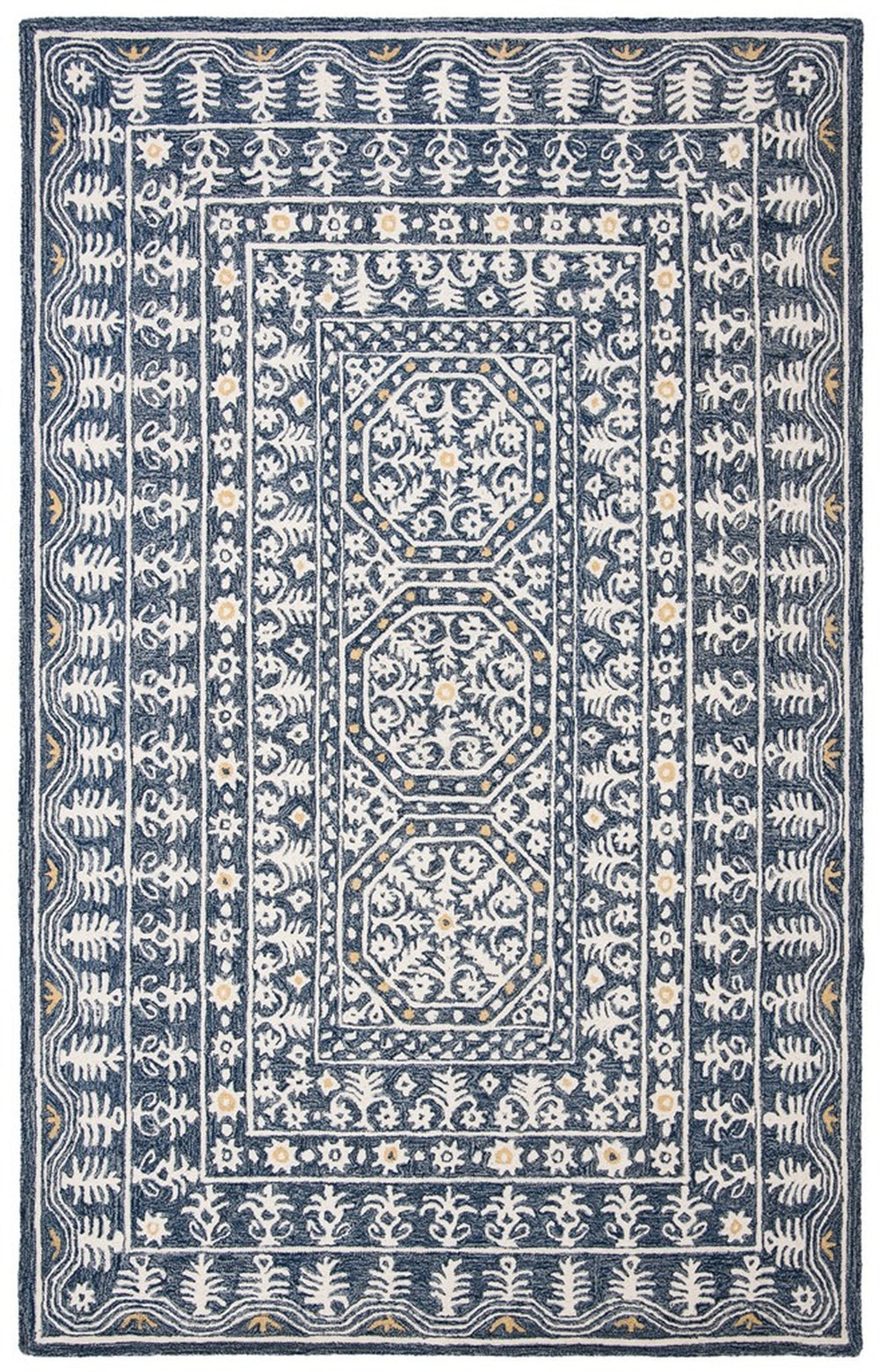 Safavieh Micro-Loop 619 Hand Tufted Wool and Cotton with Latex Contemporary Rug MLP619M-4