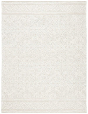 Micro-Loop 950  Hand Tufted 100% Fine Indian Wool Pile Rug Ivory / Light Green