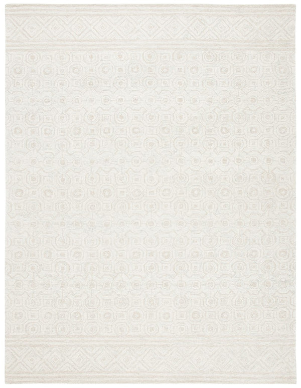 Micro-Loop 950  Hand Tufted 100% Fine Indian Wool Pile Rug Ivory / Light Green