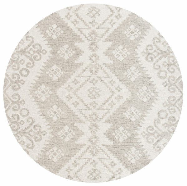 Micro-Loop 952  Hand Tufted 100% Fine Indian Wool Pile Rug Ivory / Beige