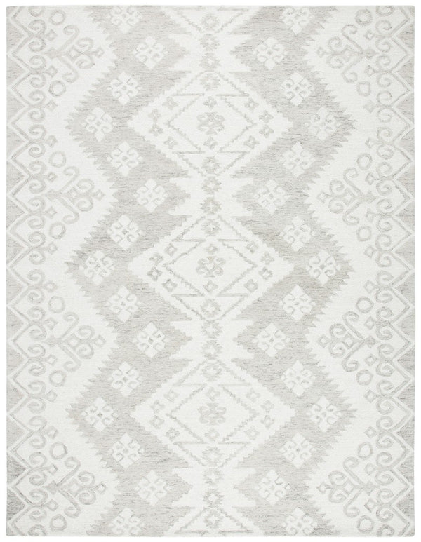 Micro-Loop 952  Hand Tufted 100% Fine Indian Wool Pile Rug Ivory / Beige