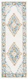 Micro-Loop 953  Hand Tufted 100% Fine Indian Wool Pile Rug Ivory / Blue