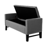 Lance Linen Dark Grey Storage Bench