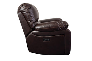 Porter Designs Ramsey Leather-Look Glider Transitional Recliner Brown 03-112C-05-6013