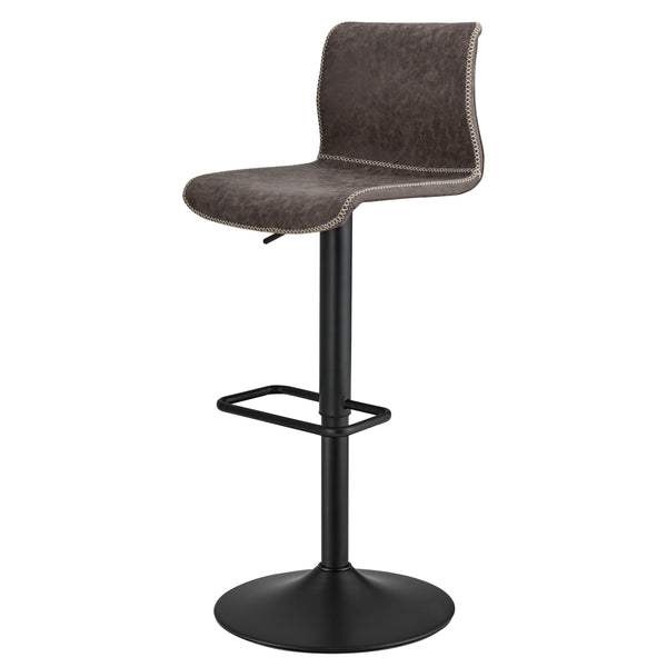 Jayden Low-Back Bar Stool Set of 2 - Adjustable Height, Modern Industrial Style with Steel Footrest