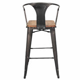 Metropolis Metal Bar Stool - Set of 4 - Gunmetal