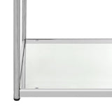 Safavieh Lilias End Table Glass Chrome Metal Plating Iron Tube MMT6001A 889048253223