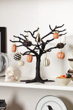 Black Ornament Tree - Set of 2 Spooky Metal Holders for Halloween & Autumn Mini Decorations