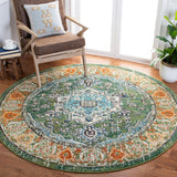 Monaco 207 Traditional Power Loomed 100% Polypropylene Friese Rug Green / Turquoise