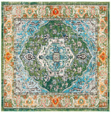 Monaco 207 Traditional Power Loomed 100% Polypropylene Friese Rug Green / Turquoise