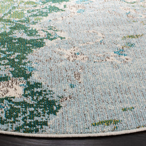 Monaco 219 Contemporary Power Loomed 100% Polypropylene Friese Rug Green / Turquoise