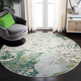 Monaco 219 Contemporary Power Loomed 100% Polypropylene Friese Rug Green / Turquoise