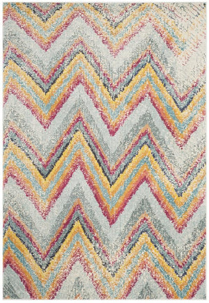 Monaco Vibrant Power Loomed Rug: Bohemian-Chic Flair with Textured High-Low Loop Pile Design