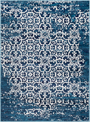 Monte Carlo MNC-2303 Traditional Polypropylene Rug MNC2303-9312 Sky Blue, Navy, White, Light Gray 100% Polypropylene 8'10" x 12'