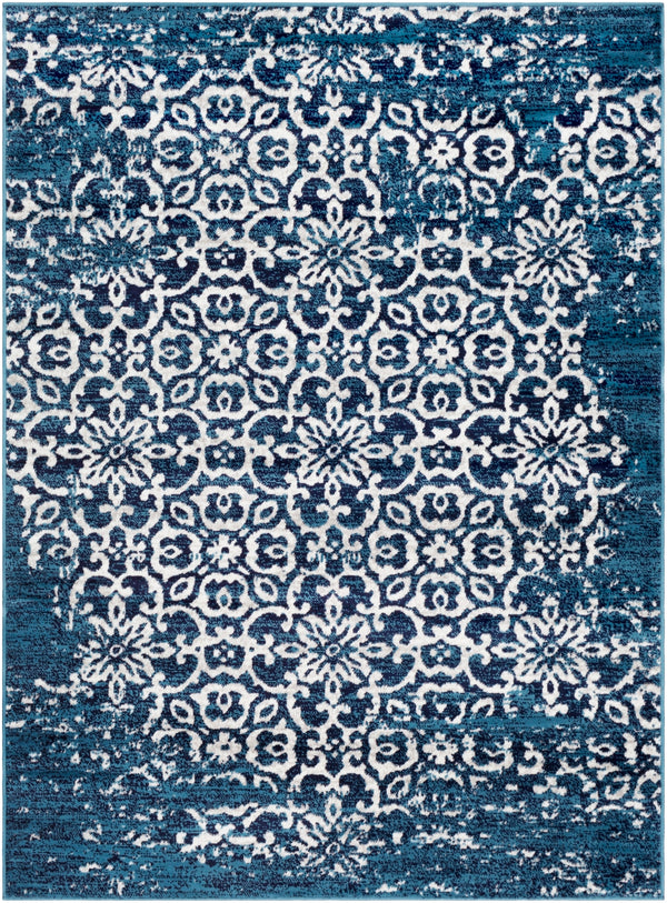 Monte Carlo MNC-2303 Traditional Polypropylene Rug MNC2303-9312 Sky Blue, Navy, White, Light Gray 100% Polypropylene 8'10" x 12'