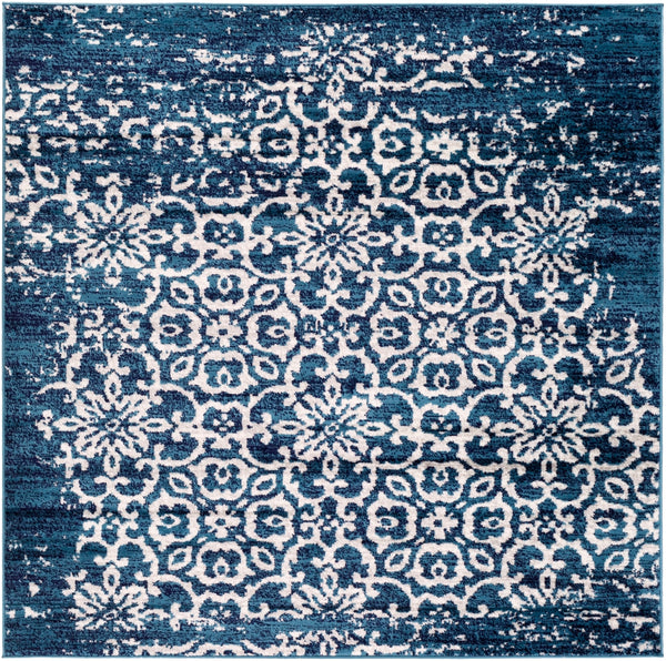 Monte Carlo MNC-2303 Traditional Polypropylene Rug MNC2303-67SQ Sky Blue, Navy, White, Light Gray 100% Polypropylene 6'7" Square