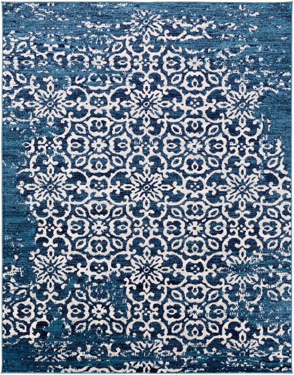 Monte Carlo MNC-2303 Traditional Polypropylene Rug MNC2303-710103 Sky Blue, Navy, White, Light Gray 100% Polypropylene 7'10" x 10'2"