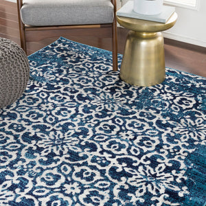 Monte Carlo MNC-2303 Traditional Polypropylene Rug MNC2303-9312 Sky Blue, Navy, White, Light Gray 100% Polypropylene 8'10" x 12'