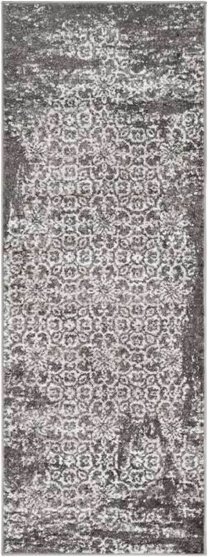 Monte Carlo MNC-2305 Traditional Polypropylene Rug MNC2305-2773 Charcoal, Light Gray, White 100% Polypropylene 2'7" x 7'3"