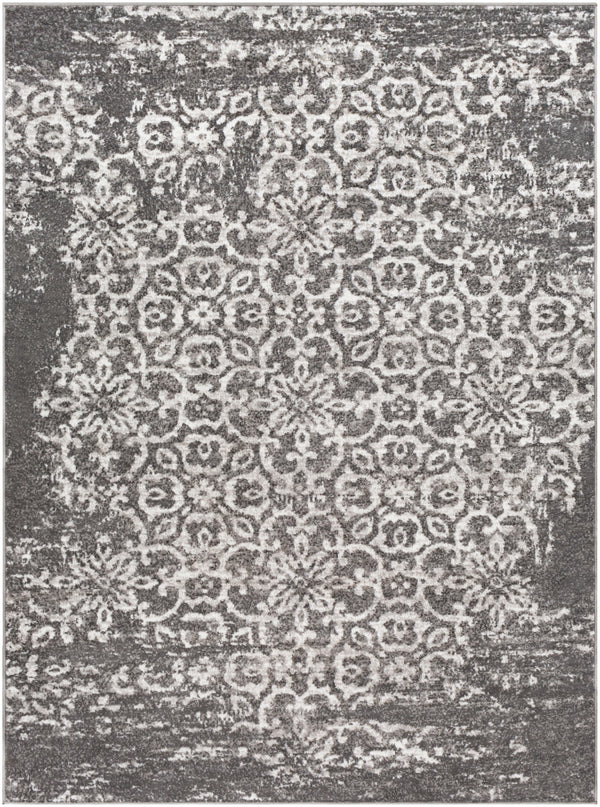 Monte Carlo MNC-2305 Traditional Polypropylene Rug MNC2305-9312 Charcoal, Light Gray, White 100% Polypropylene 8'10" x 12'