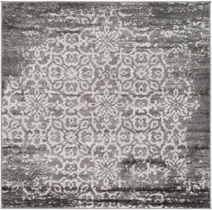 Monte Carlo MNC-2305 Traditional Polypropylene Rug MNC2305-53SQ Charcoal, Light Gray, White 100% Polypropylene 5'3" Square