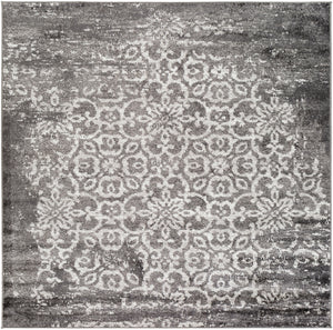 Monte Carlo MNC-2305 Traditional Polypropylene Rug MNC2305-67SQ Charcoal, Light Gray, White 100% Polypropylene 6'7" Square