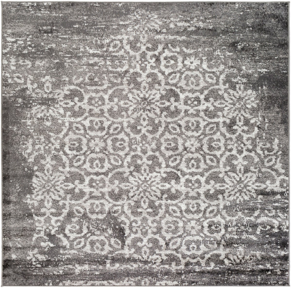 Monte Carlo MNC-2305 Traditional Polypropylene Rug MNC2305-67SQ Charcoal, Light Gray, White 100% Polypropylene 6'7" Square