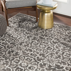 Monte Carlo MNC-2305 Traditional Polypropylene Rug MNC2305-9312 Charcoal, Light Gray, White 100% Polypropylene 8'10" x 12'