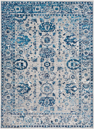 Monte Carlo MNC-2310 Traditional Polypropylene Rug MNC2310-9312 Light Gray, Sky Blue, Navy, White 100% Polypropylene 8'10" x 12'