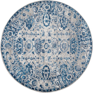 Monte Carlo MNC-2310 Traditional Polypropylene Rug MNC2310-53RD Light Gray, Sky Blue, Navy, White 100% Polypropylene 5'3" Round