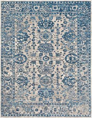 Monte Carlo MNC-2310 Traditional Polypropylene Rug MNC2310-710103 Light Gray, Sky Blue, Navy, White 100% Polypropylene 7'10" x 10'2"