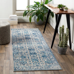 Monte Carlo MNC-2310 Traditional Polypropylene Rug MNC2310-2773 Light Gray, Sky Blue, Navy, White 100% Polypropylene 2'7" x 7'3"