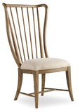 Hooker Furniture - Set of 2 - Sanctuary Casual Tall Spindle Side Chair in Rubberwood Solids and Larkin Oat Fabric 5401-75410