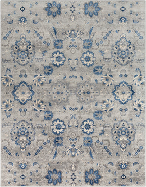 Monaco MOC-2308 Traditional Polypropylene Rug MOC2308-710103 Medium Gray, Silver Gray, Bright Blue, Navy, Cream 100% Polypropylene 7'10" x 10'3"
