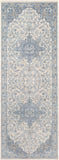 Monaco MOC-2313 Traditional Polypropylene Rug MOC2313-2773 Bright Blue, Cream, Silver Gray, Medium Gray 100% Polypropylene 2'7" x 7'3"