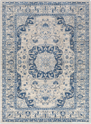 Monaco MOC-2318 Traditional Polypropylene Rug MOC2318-810123 Navy, Bright Blue, Medium Gray, Silver Gray, Cream 100% Polypropylene 8'10" x 12'3"