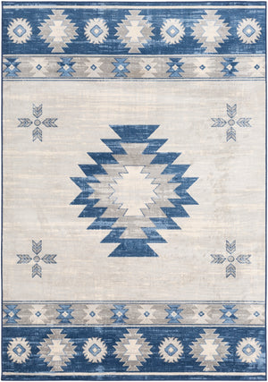 Monaco MOC-2321 Rustic Polypropylene Rug MOC2321-810123 Navy, Bright Blue, Medium Gray, Silver Gray, Cream 100% Polypropylene 8'10" x 12'3"