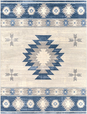 Monaco MOC-2321 Rustic Polypropylene Rug MOC2321-710103 Navy, Bright Blue, Medium Gray, Silver Gray, Cream 100% Polypropylene 7'10" x 10'3"