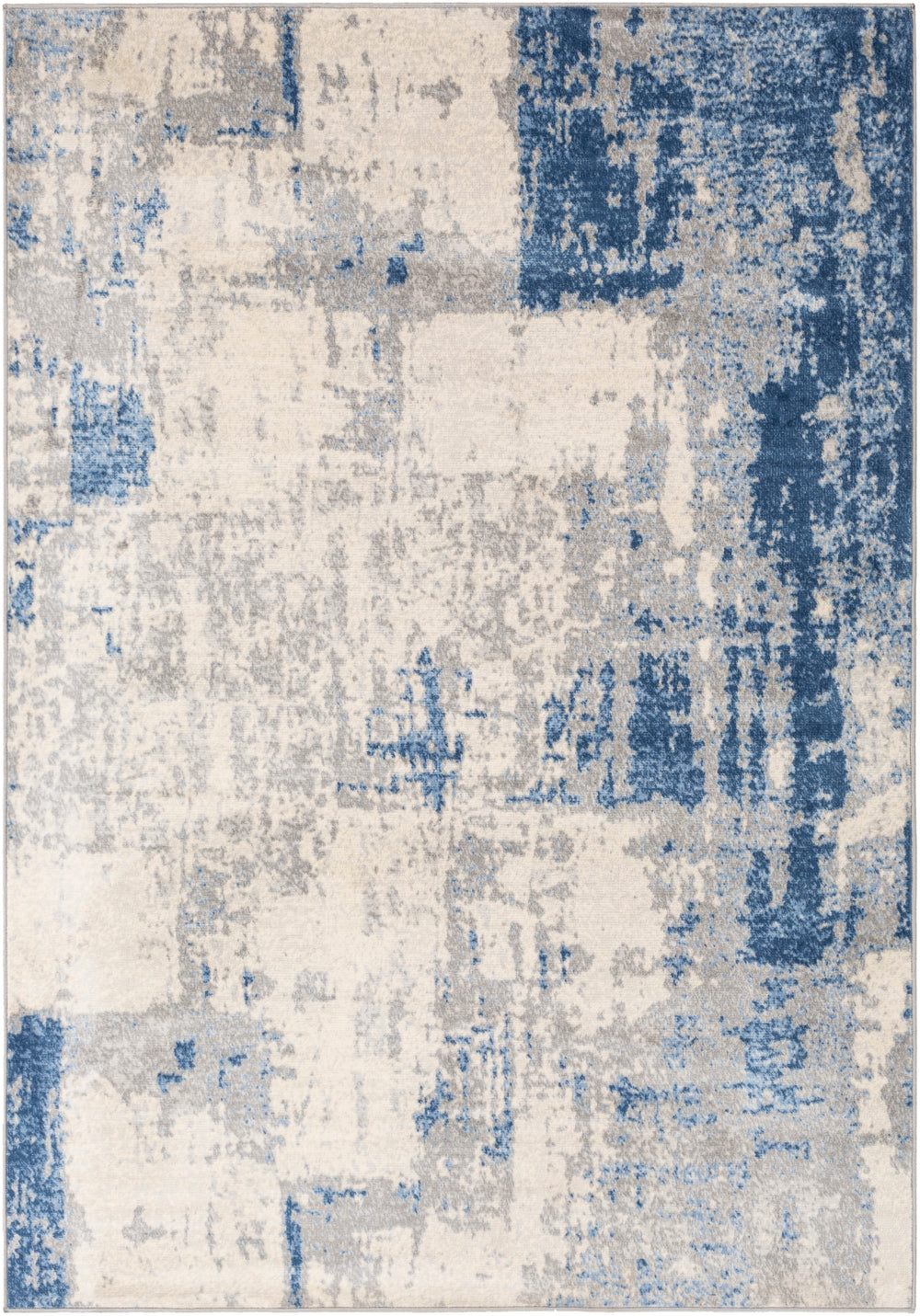 Monaco MOC-2324 Modern Polypropylene Rug MOC2324-810123 Navy, Medium Gray, Bright Blue, Silver Gray, Cream 100% Polypropylene 8'10" x 12'3"