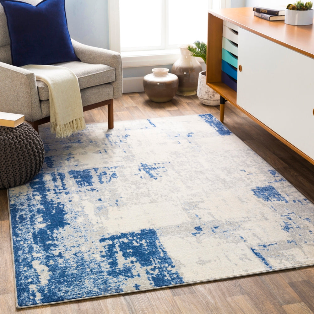 Monaco MOC-2324 Modern Polypropylene Rug MOC2324-810123 Navy, Medium Gray, Bright Blue, Silver Gray, Cream 100% Polypropylene 8'10" x 12'3"