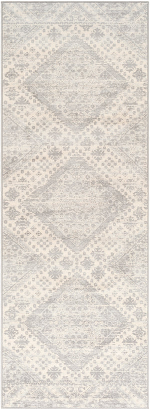 Monaco MOC-2326 Global Polypropylene Rug MOC2326-2773 Medium Gray, Silver Gray, Cream 100% Polypropylene 2'7" x 7'3"